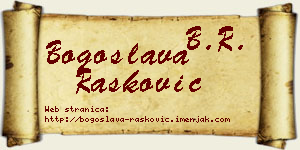 Bogoslava Rašković vizit kartica